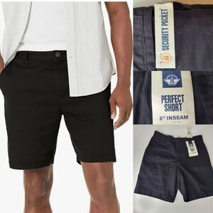 NEW HIDDEN POCKET TRAVEL SHORTS BLACK TWILL MEN'S 30 NWT